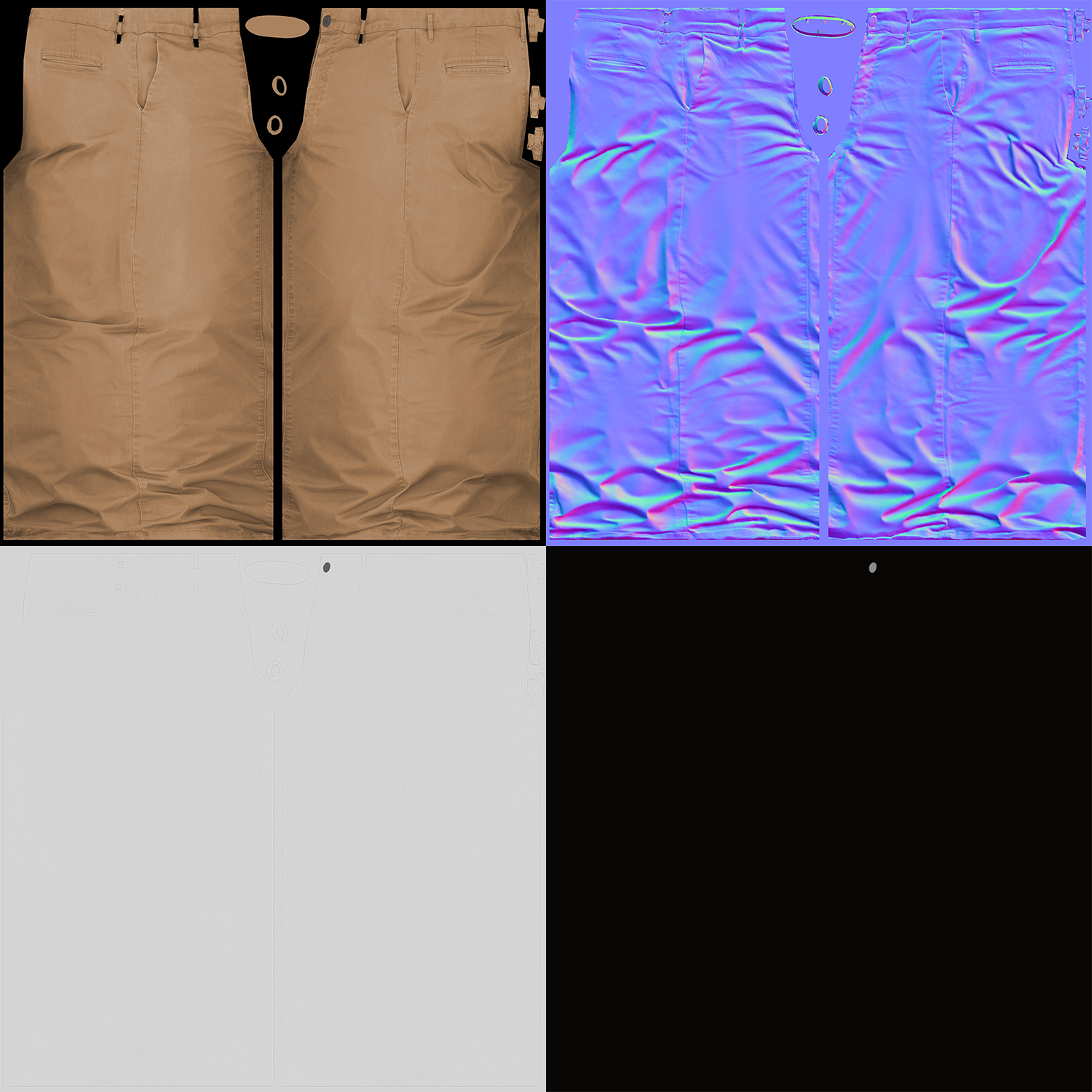 Chinos fabric PBR texture maps
